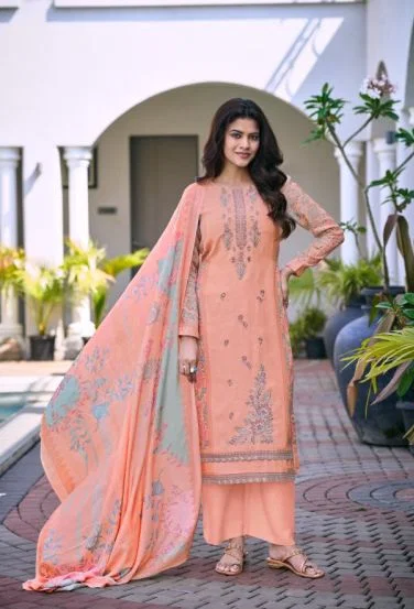 Minaaz By Glossy Simar Viscose Muslin Dress Materials
